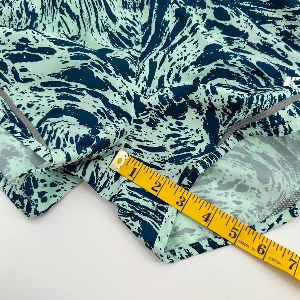 Nike Dri-Fit NWT Women's Navy/Mint Swirl Print Lined Running Shorts Size XS - Picture 11 of 11